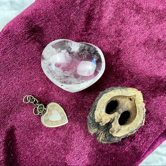 Witchy Love Bundle Rose Quartz Pendulum Vint Heart Locket Witchcraft Spell Bag - Picture 2 of 6